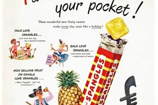 An advert for Spangles boiled sweets, which were discontinued in the 1980s