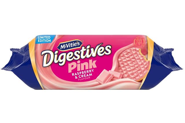 The new Pink Digestive has a raspberry and cream-flavour coating