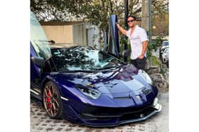 Alfredo Valenzuela poses in undated photo. His Lamborghini was stolen during a robbery at his home in Nuevo Leon, Mexico, June 23, 2025. Note: Private photo taken from social media. (@alfredovlza92/Newsflash/NX)