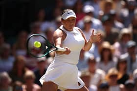 Wimbledon Anisimova Vs Sabalenka: Who is Anisimova’s reality star boyfriend Tyler Roos? US player Amanda Anisimova plays a forehand return to Belarus's Aryna Sabalenka during their women's singles semi-final tennis match on the eleventh day of the 2025 Wimbledon Championships at The All England Lawn Tennis and Croquet Club in Wimbledon, southwest London, on July 10, 2025. (Photo by HENRY NICHOLLS / AFP)
