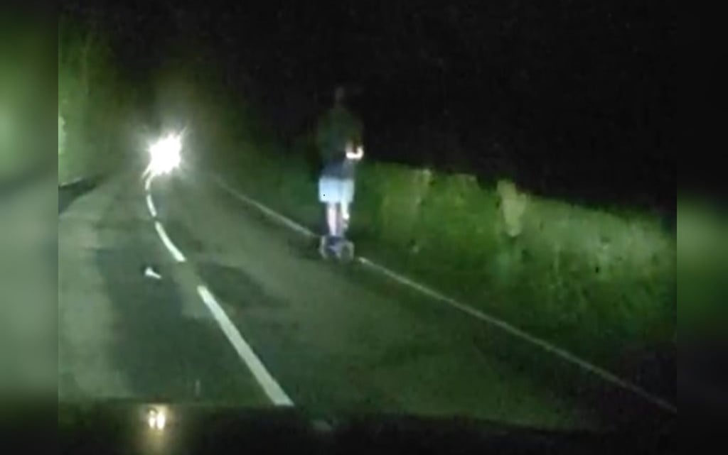 Police catch e-scooter rider in the dark - and he said he was going to ...