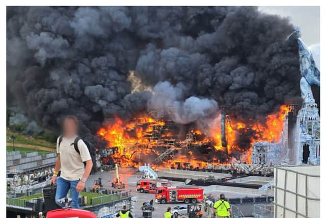 A huge fire has engulfed the main stage of Tomorrowland festival in Belgium - and as people board flights thousands will be wondering if the event will still be going ahead. (Photo: STRINGER/BELGA MAG/AFP via Getty Images)