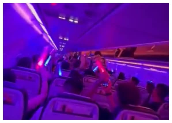 Tomorrowland festival-goers had the “best time” on a “party flight” from Ibiza to Belgium - despite the main stage being up in flames. (Photo: @erikalwoods/X)
