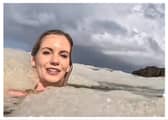 A video has gone viral on social media showing an influencer accidentally “swimming through sewage” at a beach in Cape Town, South Africa. (Photo: @michelleskyhayward/TikTok)