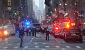MANHATTAN, NEW YORK, UNITED STATES - JULY 29: A view of scene following the mass shooting attack in Manhattan, New York, United States on July 29, 2025. According to initial reports, four people, including NYPD police officer Didarul Islam, were killed and one person was injured. (Photo by Selcuk Acar/Anadolu via Getty Images)