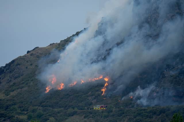 Firefighters have worked through the night tackling a gorse blaze on Arthur’s Seat in Edinburgh. (Photo: Getty Images)