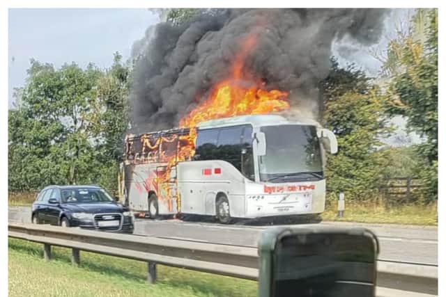 There are delays on the A19 after a “coach fire”. (Photo: Facebook)