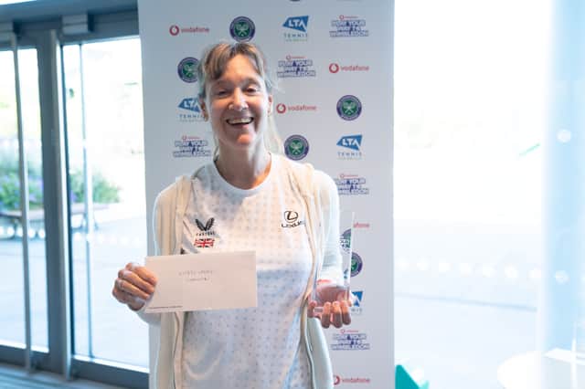 Louise Evans featured in the national finals at Play Your Way to Wimbledon, powered by Vodafone, which is the UK’s largest individual mass participation tennis competition and is delivered by Vodafone in partnership with the LTA and the All England Club.