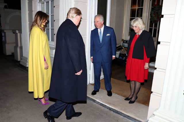 Will Queen Camilla miss meeting Donald Trump after pulling out of Duchess of Kent’s funeral due to sinusitis? First lady Melania Trump and US President Donald Trump are greeted by the then Prince Charles, Prince of Wales and Camilla, Duchess of Cornwall as they attend Tea at Clarence House on December 03, 2019. Photo: Getty Images