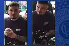 Nottinghamshire Police are hunting this man after he is suspected of using a pub's payment machine to put £500 on his card rather than pay for his drinks 