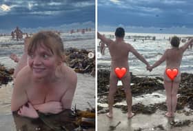 Kate and Graham Bottley taking part in the North East Skinny Dip
