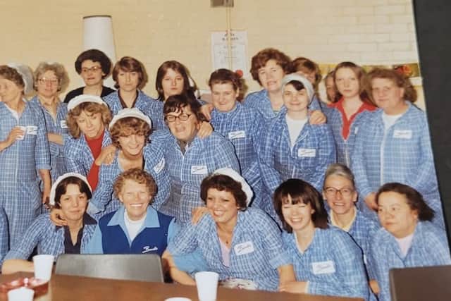 Staff at the Beech's chocolate factory in Fletcher Road in the 1980s