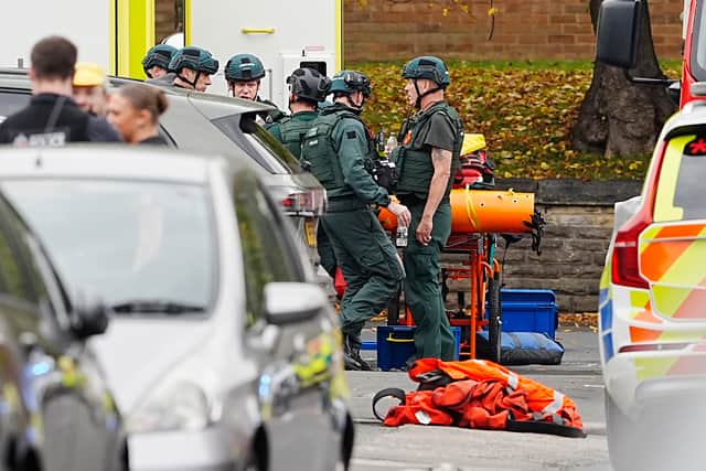 Emergency services at Heaton Park Hebrew Congregation synagogue