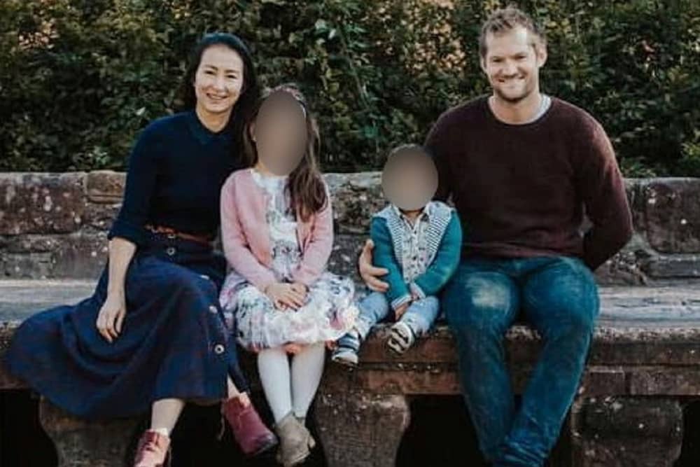 Blair Campbell with wife Tina and their two children