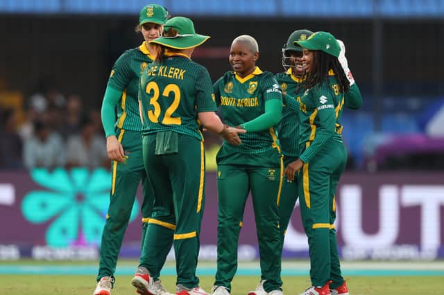 Nadine De Klerk (left) hit the winnings runs against Bangladesh