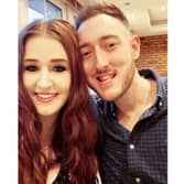 Brett Harman with his fiancée Hannah, who died aged 29 from cancer 
