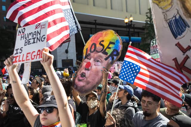 Millions are expected to show out for protests at more than 2,500 locations across America and in areas of the UK to speak against the Trump administration. (Photo: Getty Images)
