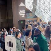 Visitors are evacuated from the Louvre Museum after a daylight jewellery heist on Sunday October 19.