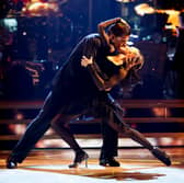 Nikita Kuzmin and Amber Davies during their appearance on the live show of Saturday's Strictly Come Dancing show on BBC1