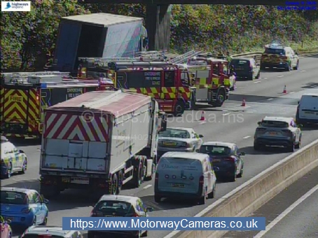 Lorry comes off M6 - long delays reported