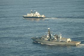 A Russian spy ship has tried to blind British military pilots with lasers, the Defence Secretary has revealed. (Photo: Royal Navy/PA Wire)