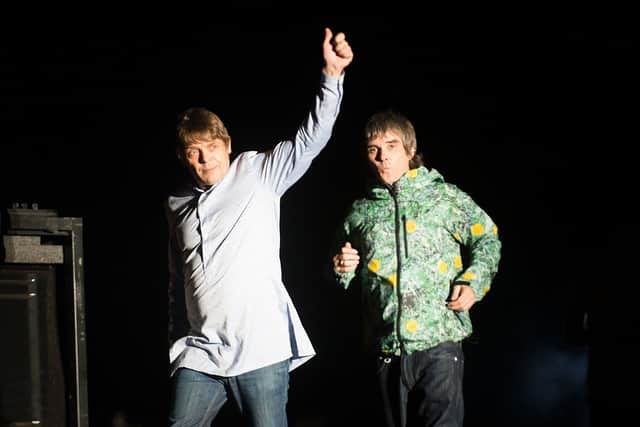Mani and Ian Brown after The Stone Roses headlined V Festival 2012