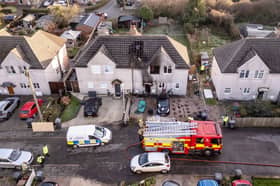 The scene of the house fire on Holywell Avenue in Ashby-de-la Zouch, Leicestershire on Friday, November 21