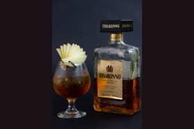 Disaronno Christmas drink bottle glass