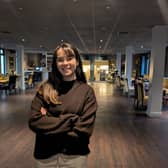 Actress Ashleigh Schuman who went to Birmingham University standing in The Alexandra theatre