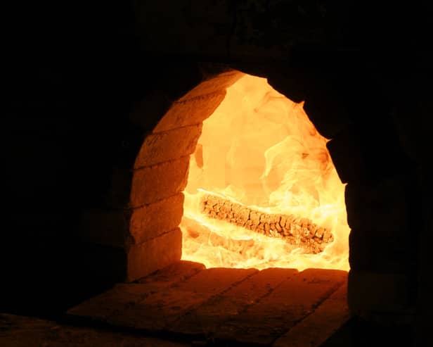 cremation flames burning  