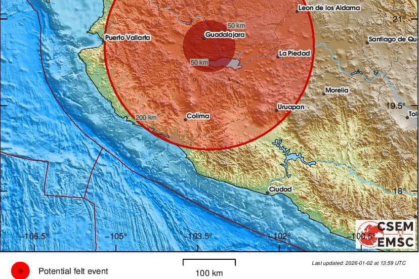 A large earthquake has hit Mexico. (Photo: EMSC/@LastQuake/X)
