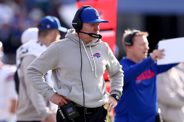 After nine years with the Buffalo Bills, their head coach Sean McDermott has been fired. Head coach Sean McDermott of the Buffalo Bills looks on during the third quarter against the Jacksonville Jaguars in the AFC Wild Card Playoff game at EverBank Stadium on January 11, 2026 in Jacksonville, Florida.  (Photo by Megan Briggs/Getty Images)