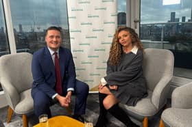Singer Jesy Nelson has met with the Health Secretary, Wes Streeting, to discuss her campaign for all babies to be tested for Spinal Muscular Atrophy at birth after her own baby twins were diagnosed with the muscle disease. Photo by ITV.