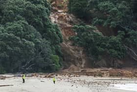 Several people are missing after a landslide at a campground in the New Zealand tourist hotspot of Mount Maunganui. (Photo: AFP via Getty Images)