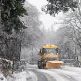 A plough clears snow in Middleton-in-Teesdale, County Durham