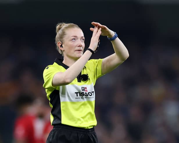 Hollie Davidson has made history as the first ever female referee to take charge of a men's Six Nations fixture. 