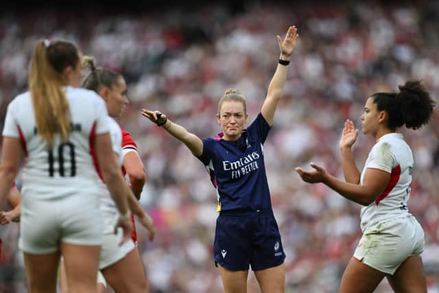 Hollie Davidson's high-profile matches include the Women's Rugby World Cup 2025 final between England and Canada.