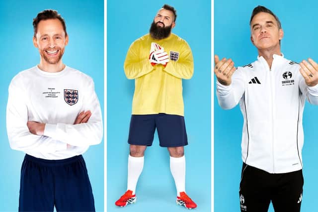 Tom Hiddleston, Joe Marler and Robbie Williams will all be taking part in Soccer Aid for UNICEF 2026