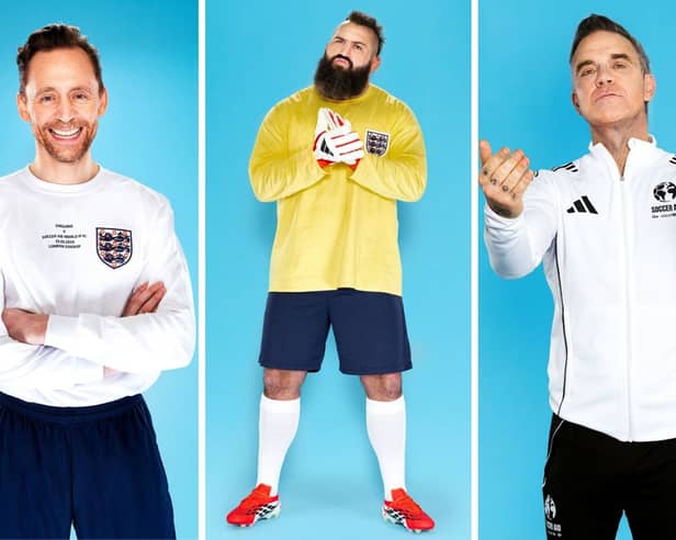 Tom Hiddleston, Joe Marler and Robbie Williams will all be taking part in Soccer Aid for UNICEF 2026