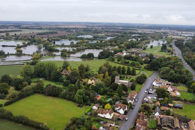 Flooding near Tempsford in Bedfordshire, as the countryside village has been identified as a site for the construction of a new town.