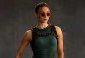 Sophie Turner as Lara Croft in the new Prime Video series, Tomb Raider