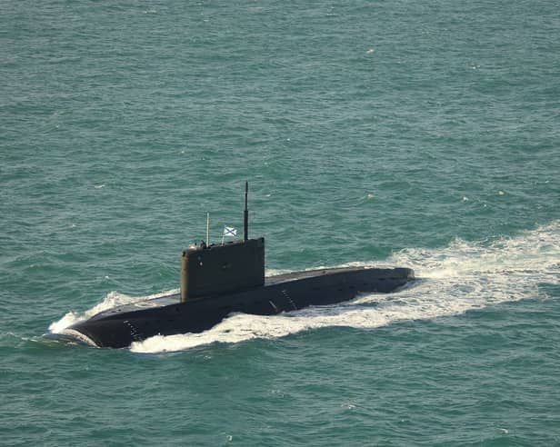 Photo issued by the Ministry of Defence of Russian Kilo class submarine Krasnodar