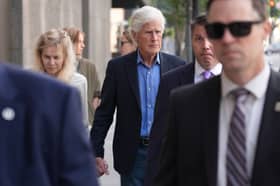 Suzanne Morrison, mother of Matthew Perry, walks into court with her husband Keith Morrison