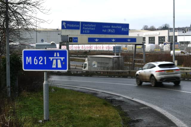 M621 is closed in both directions due to serious collision. Photo: Jonathan Gawthorpe
