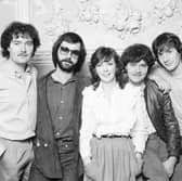 Noel Duggan, Ciaran Brennan, Moya Brennan, Padraig Duggan and Paul Brennan of Irish group Clannad in 1982