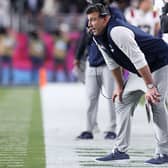 Mike Vrabel wife: Who is he married to as coach is set to undergo counselling amid Diannna Russini photos. Head coach Mike Vrabel of the New England Patriots looks on against the Seattle Seahawks during the fourth quarter in Super Bowl LX at Levi's Stadium on February 08, 2026 in Santa Clara, California.  (Photo by Kevin C. Cox/Getty Images