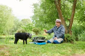 Ted with co-star Bob Mortimer on the his BBC show Mortimer & Whitehouse: Gone Fishing