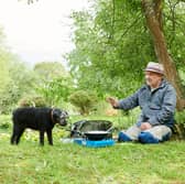 Ted with co-star Bob Mortimer on the his BBC show Mortimer & Whitehouse: Gone Fishing