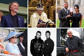 The Sunday Times Rich List has revealed the wealthiest individuals and families in the UK. Left to right: Top: Sir Jim Ratcliffe, King Charles, David and Victoria Beckham. Bottom: J K Rowling, Liam and Noel Gallagher, Sir James Dyson.
