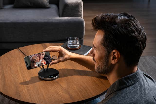 The main charging unit is cooled, and can be positioned perfectly for video calls